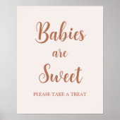 Minimale Bleke roze baby's zijn zoet bord Poster (Voorkant)