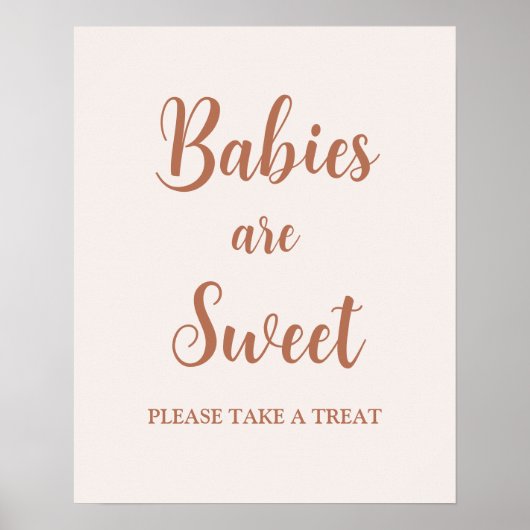 Minimale Bleke roze baby's zijn zoet bord Poster (Voorkant)