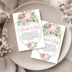 Minimale Bleke Roze Bloemen Gouden Boek Verzoek Informatiekaartje