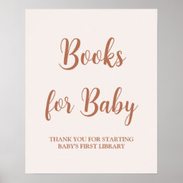 Minimale Bleke roze boeken voor het Baby-teken Poster