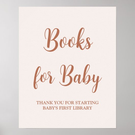 Minimale Bleke roze boeken voor het Baby-teken Poster (Voorkant)