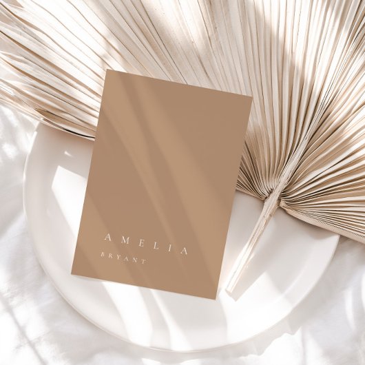 Minimale Bleke Tan Guest Name Place Card