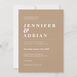 Minimale Bleke Taupe Simple Wedding Invitations Kaart