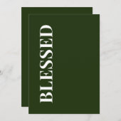 Minimale BLESSED | Bosgroene Kerstkaart (Voorkant / Achterkant)