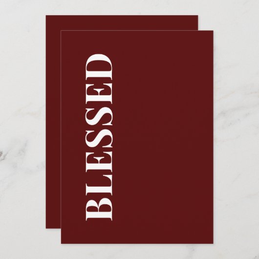Minimale BLESSED | Diep Rode Kerstkaart (Voorkant / Achterkant)