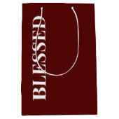 Minimale BLESSED | Diepe Rode Feestdagen Medium Cadeauzakje (Voorkant)