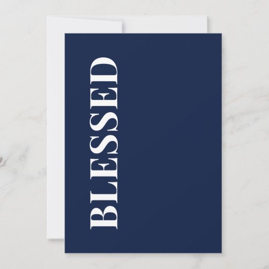 Minimale BLESSED | Marineblauwe Kerstkaart (Voorkant)