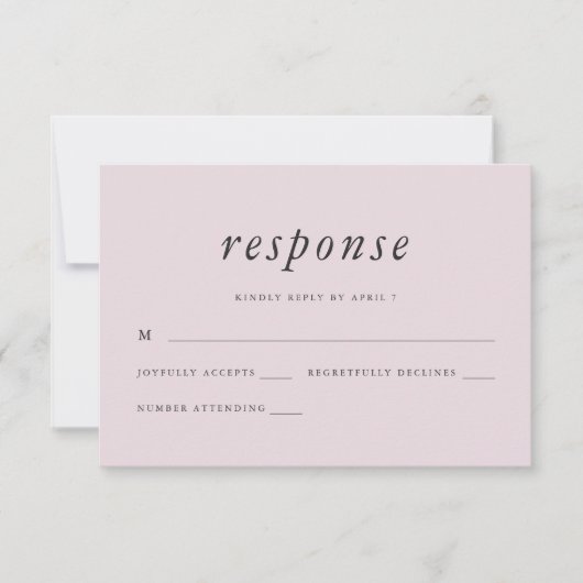 Minimale blindheid en grijze bruiloft Rsvp-respons RSVP Kaartje (Voorkant)