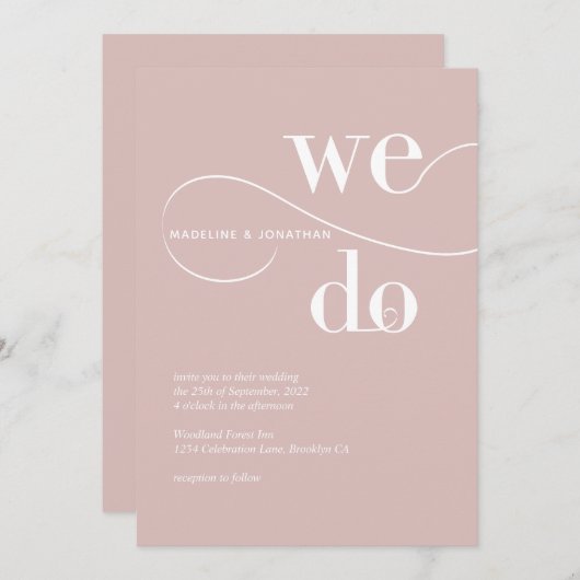 Minimale blindroze die we gebruiken voor kalligraf kaart (Voorkant / Achterkant)