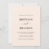 Minimale blindroze live stream bruiloft kaart (Voorkant)