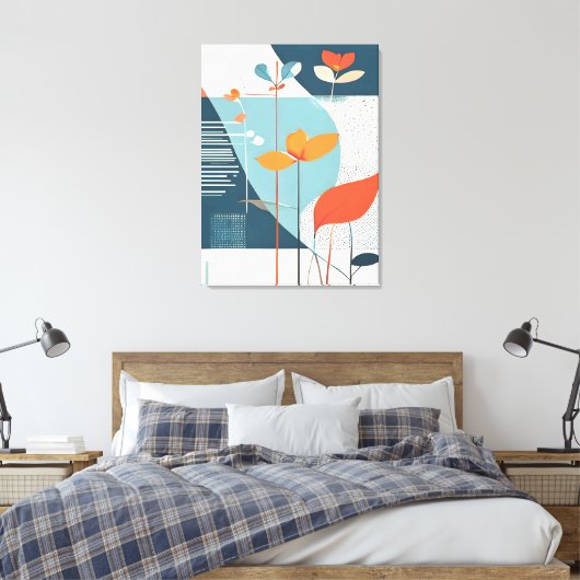 Minimale bloei canvas afdruk (Insitu (Slaapkamer))