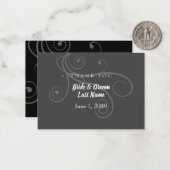 Minimale bloeiende bruiloft Hartelijk dank Notitiekaartje (Voorkant / Achterkant in situ)