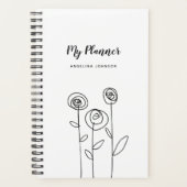 Minimale Bloem Aangepaste Naam Planner (Voorkant)