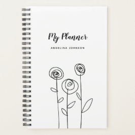 Minimale Bloem Aangepaste Naam Planner
