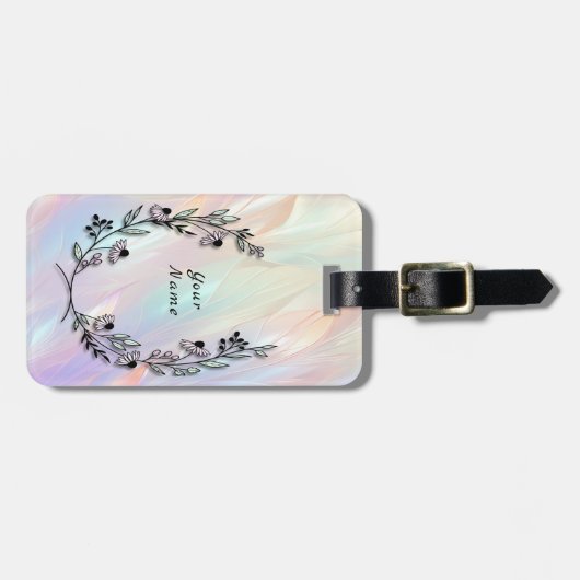 Minimale bloem bagagelabel (Voorkant horizontaal)