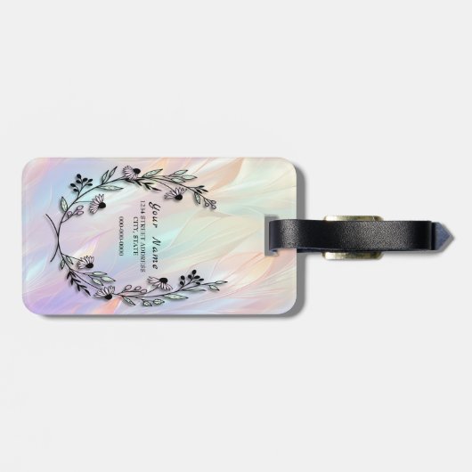 Minimale bloem bagagelabel (Achterkant horizontaal)