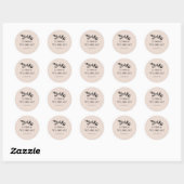Minimale bloem beige botanische  ronde sticker (Vel)