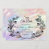 Minimale bloem Bewaar de datum Save The Date (Voorkant / Achterkant)