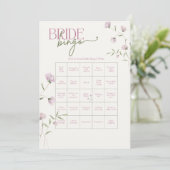Minimale bloem bruidsbingospel kaart (Staand voorkant)