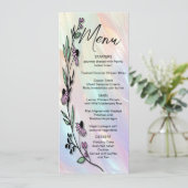 Minimale bloem bruiloft menu (Staand voorkant)