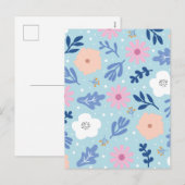 Minimale bloem feestdagenkaart (Voorkant / Achterkant)