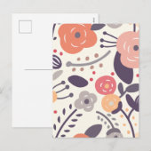 Minimale bloem feestdagenkaart (Voorkant / Achterkant)