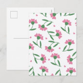 Minimale bloem feestdagenkaart (Voorkant / Achterkant)