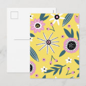 Minimale bloem feestdagenkaart (Voorkant / Achterkant)