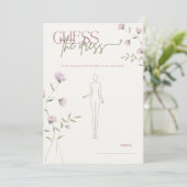 Minimale Bloem Guess de Jurk Bruidsfeest Spel Kaart (Staand voorkant)