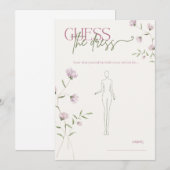 Minimale Bloem Guess de Jurk Bruidsfeest Spel Kaart (Voorkant / Achterkant)