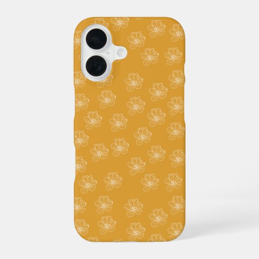 Minimale bloem iPhone hoes 16 Hoesje (Achterkant)