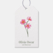 Minimale bloem Modern Pink Floral Branding Cadeaulabel (Voorkant)