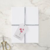 Minimale bloem Modern Pink Floral Branding Cadeaulabel (Met Touw)