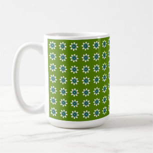 Minimale Bloem Retro Avocado Groen Koffiemok
