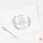 Minimale Bloem Zwart en Wit Ingrediënten Sticker (Envelop)