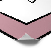 Minimale bloem zwart lijn art mandala mauve rand poster (Hoek)