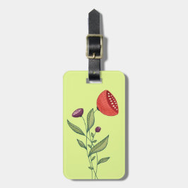 Minimale bloemen Abstracte botanische lijnkunst Bagagelabel