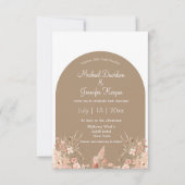 Minimale Bloemen Boho Arch Foto herfst Herfstbruil Kaart (Voorkant)