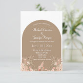 Minimale Bloemen Boho Arch Foto herfst Herfstbruil Kaart (Staand voorkant)