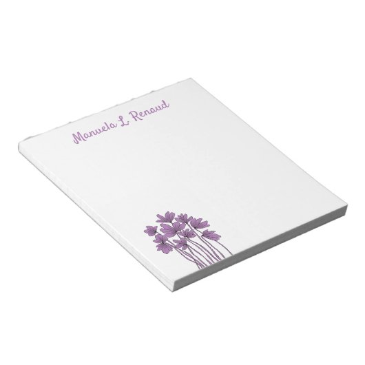Minimale bloemen botanische silhouet illustratie notitieblok (Schuin)