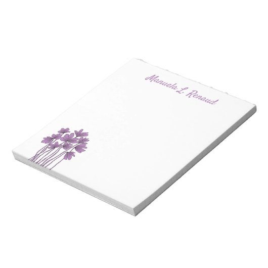 Minimale bloemen botanische silhouet illustratie notitieblok (Linkerzijde)