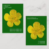 Minimale bloemen - Buttercup - Diep gras groen Visitekaartje (Voorkant / Achterkant)