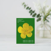 Minimale bloemen - Buttercup - Diep gras groen Visitekaartje (Staand voorkant)