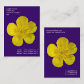Minimale bloemen - Buttercup - Diep Violet Visitekaartje (Voorkant / Achterkant)