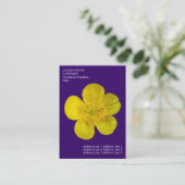 Minimale bloemen - Buttercup - Diep Violet Visitekaartje (Staand voorkant)