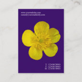 Minimale bloemen - Buttercup - Diep Violet Visitekaartje (Achterkant)