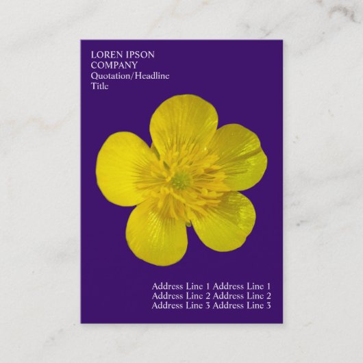 Minimale bloemen - Buttercup - Diep Violet Visitekaartje (Voorkant)