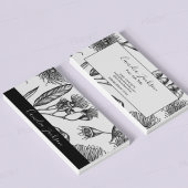 Minimale Bloemen Chique Zwart & Wit Professional Visitekaartje
