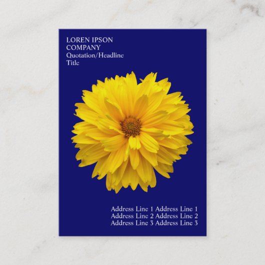 Minimale bloemen - Chrysanthemum - Deep Blue Visitekaartje (Voorkant)
