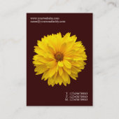 Minimale bloemen - Chrysanthemum - Diep bruin Visitekaartje (Achterkant)